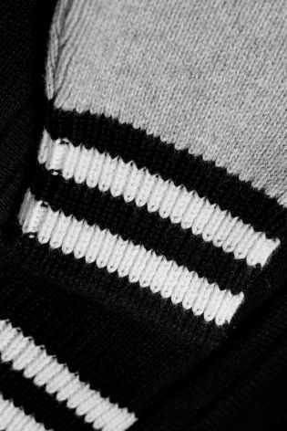Black Baseball Knitted Jacket (3mths-6yrs)